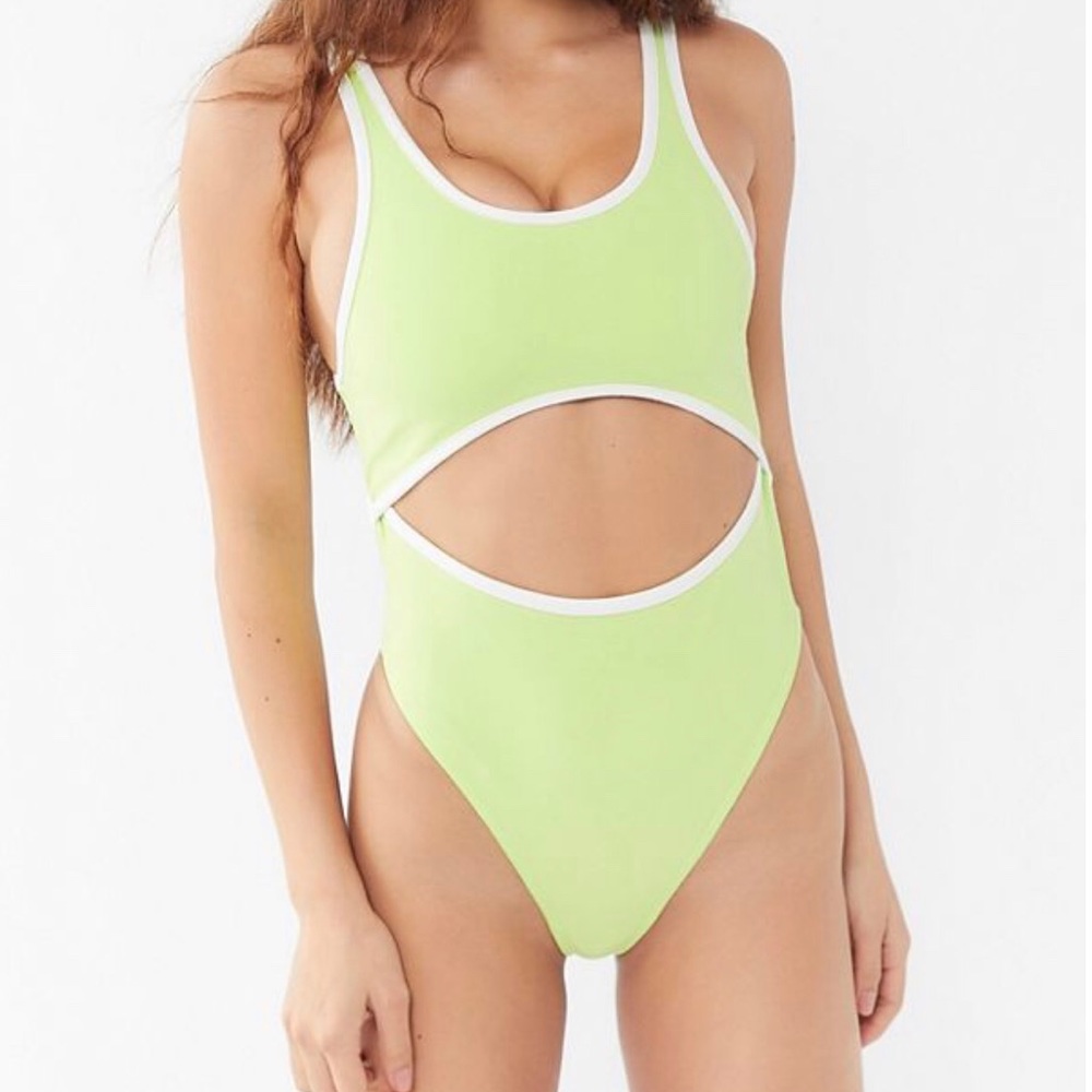 Urban Outfitters Light Green Cut Out Bodysuit (M)